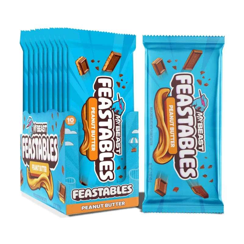 PeanutButter Feastables MrBeast Milk Chocolate with Peanut Butter 60g (Box of 10)