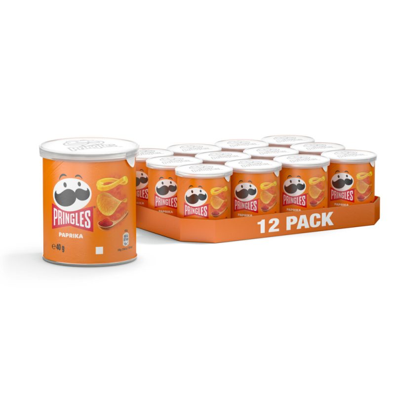 1073097 Pringles Paprika Chips - 40g x 12