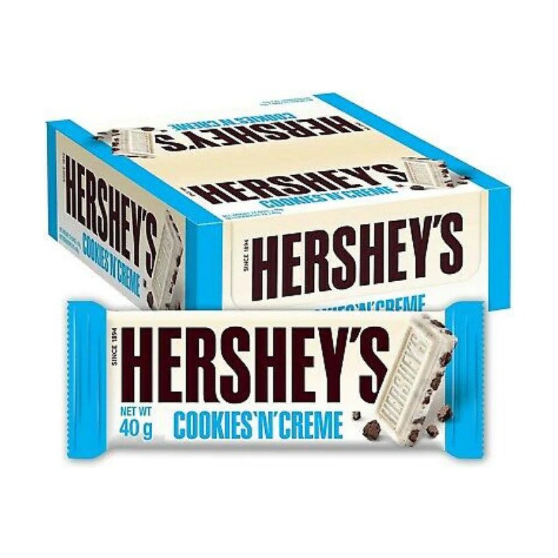 Hershey's Cookies 'N' Creme Bars 40g (Best Before_ 11.04.2024) Hershey's Cookies 'n' Creme - 40g x 24