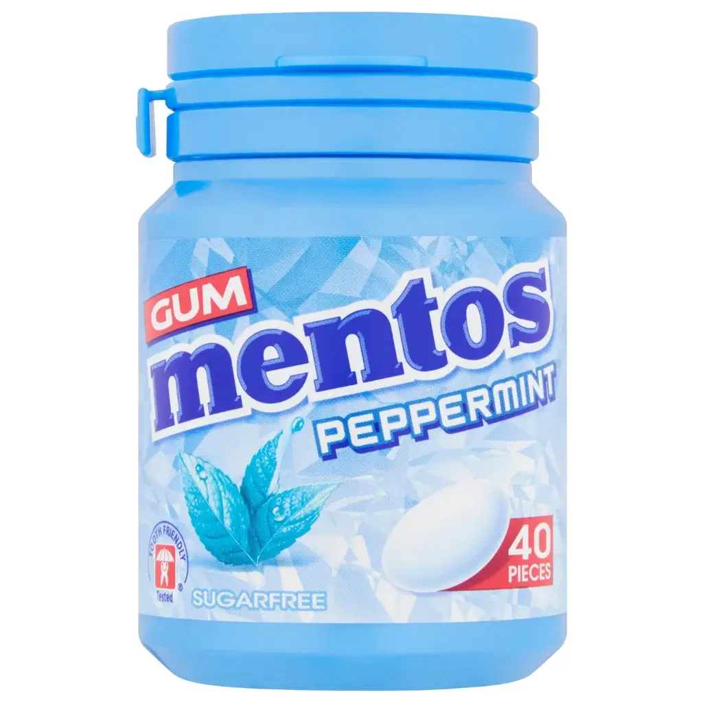 Mentos-Gum-Peppermint-40-Pieces-Bottles-6x56g Mentos Gum Peppermint 40 Pieces Bottles - (6x56g) - Image 2