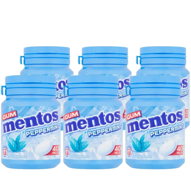 Mentos-Gum-Peppermint-40-Pieces-Bottles-6x56g_2 Mentos Gum Peppermint 40 Pieces Bottles - (6x56g)