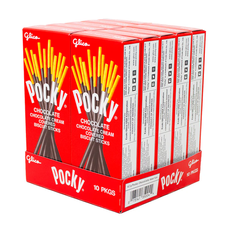 Glico Pocky Chocolate Biscuit Sticks 40g - 10 Pack