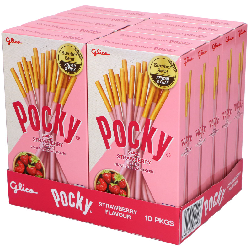 s-l1600 Glico Pocky Strawberry Sticks 40g - 10 Pack